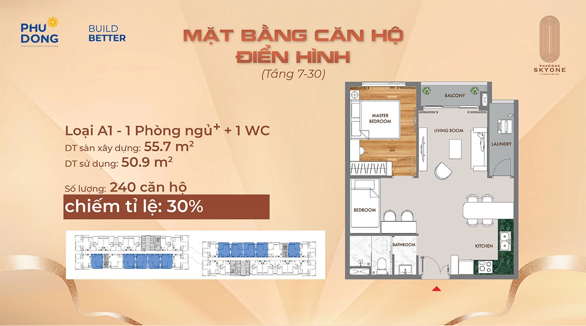 Loại A1-1PN+ 1WC phu dong skyone
